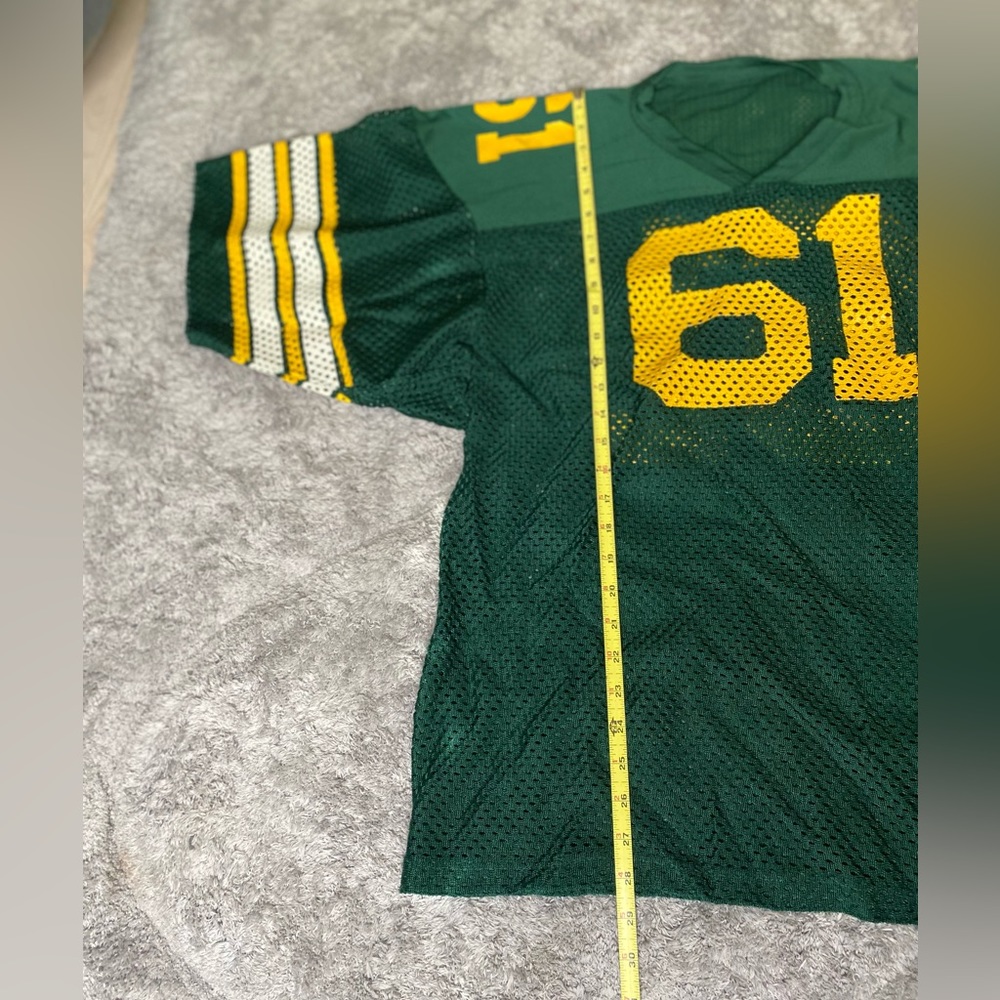 Mens Vintage Made in USA Champions Football Jersey Green/Yellow Size Large - Picture 3 of 8